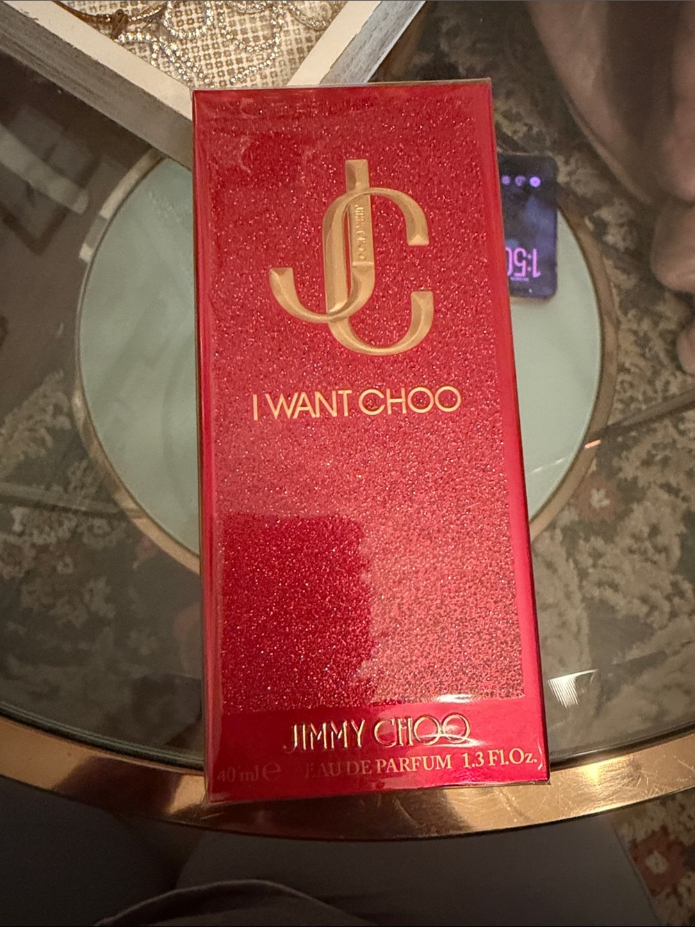 Jimmy Choo I Want Choo Shimmering Red & Gold Box